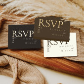 Moody Coffee Minimalist Boho Wedding RSVP Response エンクロージャーカード