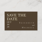 Moody Coffee Minimalist Save the Date QR Code RSVP エンクロージャーカード (正面)