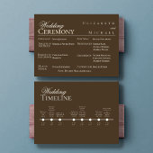 Moody Coffee Minimalist Wedding Program Timeline メニュー