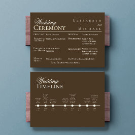 Moody Coffee Minimalist Wedding Program Timeline メニュー