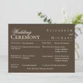 Moody Coffee Minimalist Wedding Program Timeline メニュー (スタンド正面)