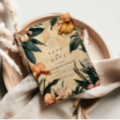 Moody Copper Botanical Wedding セーブザデート