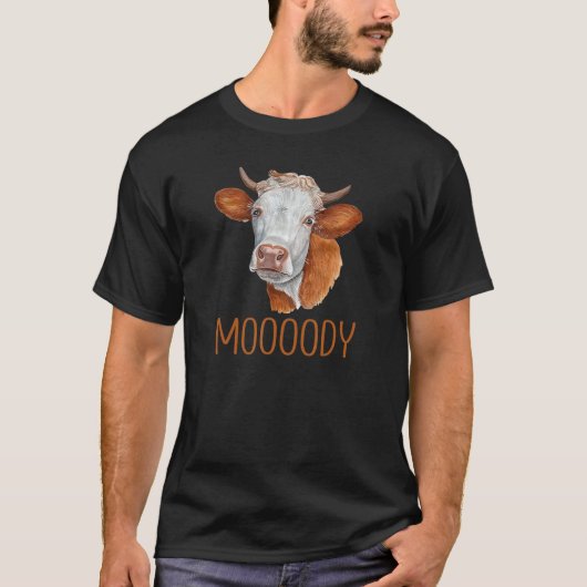 Moody  Cow Moody Cow Pun Cow Tシャツ (正面)