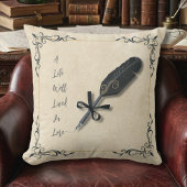 Moody Dark Academia Vintage Book Style Reading クッション