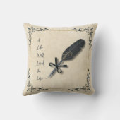 Moody Dark Academia Vintage Book Style Reading クッション (裏面)