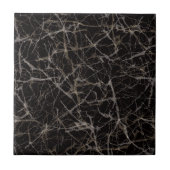 Moody Dark Elegant Black Marble Stone Texture タイル (正面)