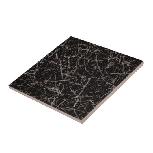 Moody Dark Elegant Black Marble Stone Texture タイル (側面)
