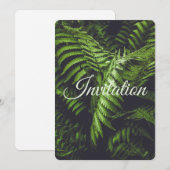 Moody Dark Green Fern Woodland Wedding シーズンカード (正面/裏面)