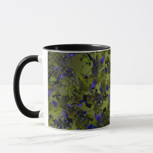 Moody Dark Hop Vine Abstract Design Coffee マグカップ (左)