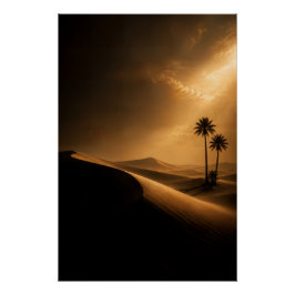 Moody Desert Dunes & Palms ポスター