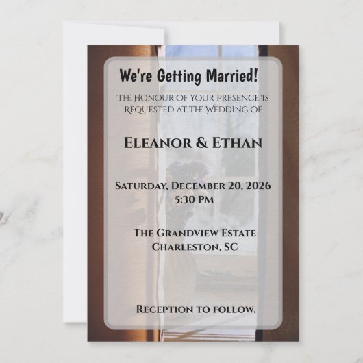 Moody Dried Flower & Curtains Vintage Winter  招待状 (正面)