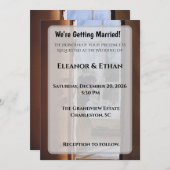 Moody Dried Flower & Curtains Vintage Winter  招待状 (正面/裏面)