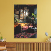 Moody Eclectic Gallery Wall Living Room キャンバスプリント (インサイチュ (リビング))