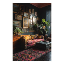 Moody Eclectic Gallery Wall Living Room フォトプリント
