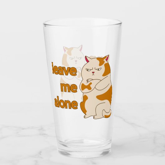 Moody fat cat leave me alone  タンブラーグラス (正面)