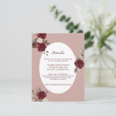 Moody Floral Autumn Wedding Details Card エンクロージャーカード (スタンド正面)