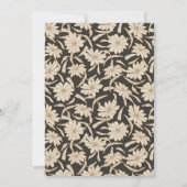 Moody Floral Black Ivory Script Wedding セーブザデート (裏面)