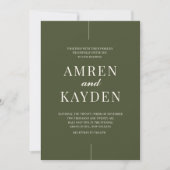 Moody Floral Burgundy Sage Wedding Invitation 招待状 (正面)