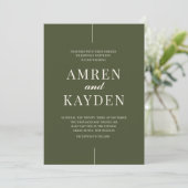 Moody Floral Burgundy Sage Wedding Invitation 招待状 (スタンド正面)