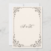 Moody Floral Burgundy Sage Wedding Invitation 招待状 (裏面)