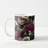 Moody Floral Pattern with Dahlias and Calla Lilies コーヒーマグカップ (左)