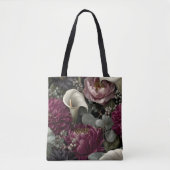 Moody Floral Pattern with Dahlias and Calla Lilies トートバッグ (正面)