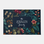 Moody Floral Personalized Family ドアマット (正面)