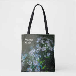 Moody Floral Rain (customizable text) トートバッグ