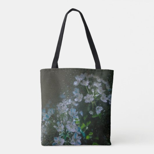 Moody Floral Rain (customizable text) トートバッグ (裏面)