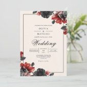 Moody Floral Romantic Wedding 招待状 (スタンド正面)