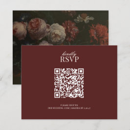 Moody Floral RSVP Card QR Code