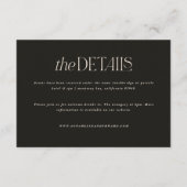 Moody Floral Wedding Details Burgundy & Black エンクロージャーカード (裏面)