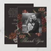 Moody Floral Wedding Thank You Card サンキューカード (正面/裏面)