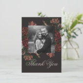 Moody Floral Wedding Thank You Card サンキューカード (スタンド正面)