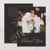 Moody Floral Wedding Thank You Card サンキューカード (正面/裏面)