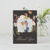 Moody Floral Wedding Thank You Card サンキューカード (スタンド正面)