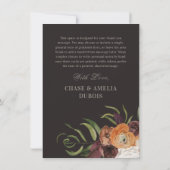 Moody Floral Wedding Thank You Card サンキューカード (裏面)