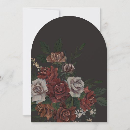 Moody Florals Arch Wedding Invitation 招待状 (裏面)
