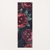 Moody Florals Watercolor Dark Red Pattern ヨガマット (正面)