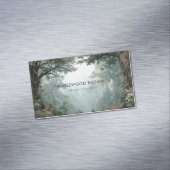 Moody Foggy Forest Mystical Deep Woods マグネット名刺 (インサイチュ)
