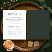Moody Forest Green Elegant Wedding Details 招待状