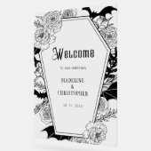 Moody Gothicフローラ結婚のウェルカムサイン アクリルサイン (傾斜)