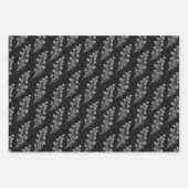 Moody Gothic木炭ヴィンテージアールデコフローラ ラッピングペーパーシート (正面)