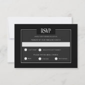 Moody Gothic Black and White 結婚's Response Card 出欠カード (正面)