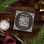 Moody Gothic Black Cat Christmas QR RSVP Card ノートカード