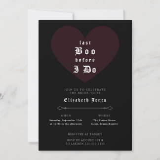 Moody Gothic Bridal Shower Invitation 招待状