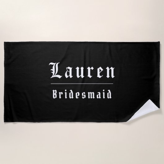Moody Gothic Bridesmaid Beach Towel ビーチタオル (正面)