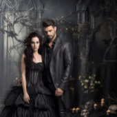 Moody Gothic Dark Alter withスカルXLarge タペストリー