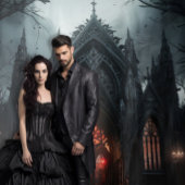 Moody Gothic Dark Cathedral in Woods Large タペストリー