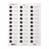 Moody Gothic Dark Purple Black Peonyアドレス ラベル (フルシート)